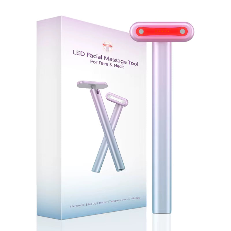 Masajeador facial LED – Calor, vibración y efecto lifting