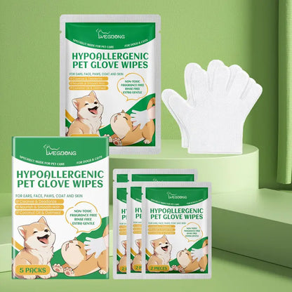 Guantes limpiadores para mascotas sin agua