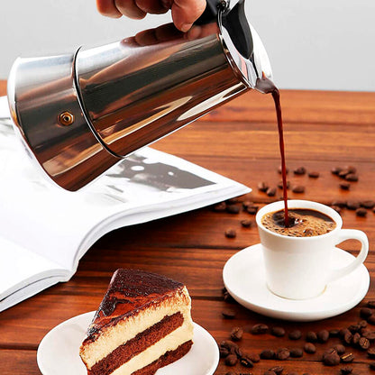 Cafetera Italiana De Acero Inoxidable  9 Tazas Inducción