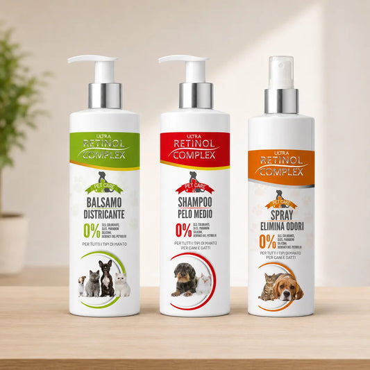 Kit de Limpieza para Mascotas | Champú, Spray y Acondicionador