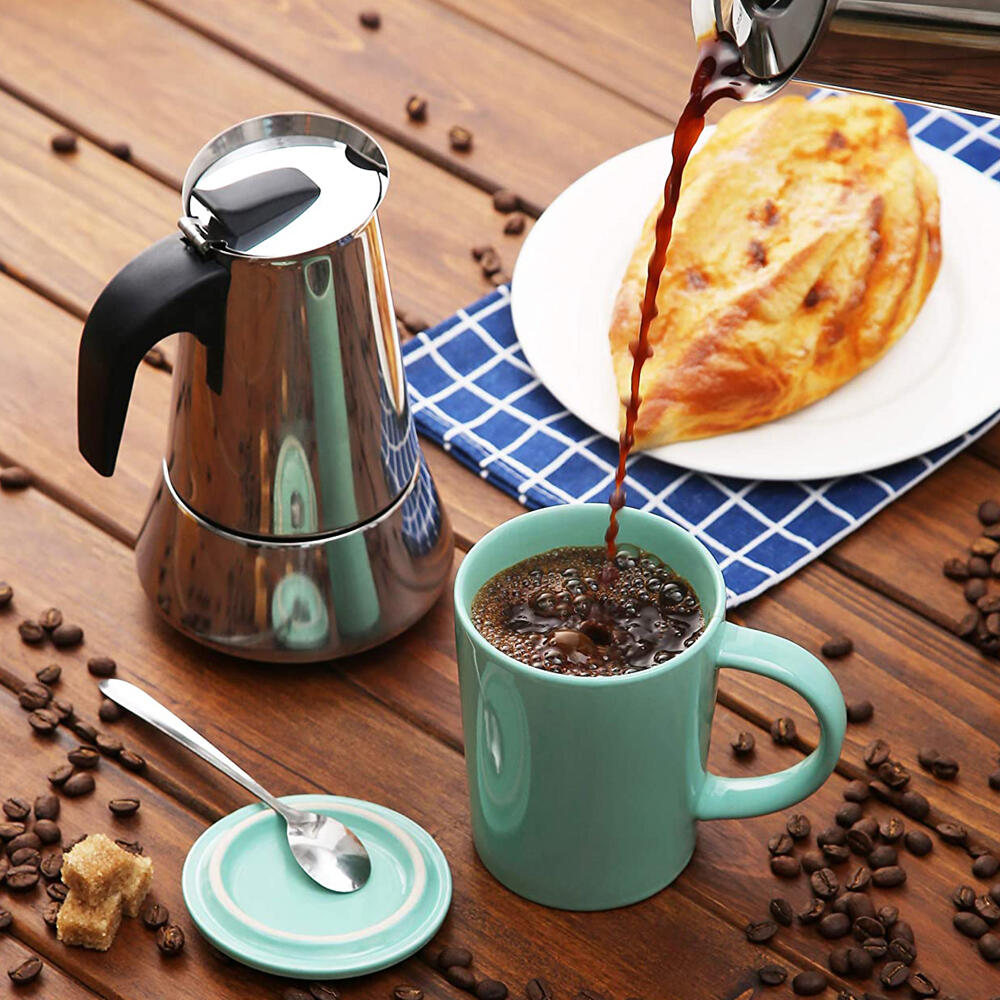 Cafetera Italiana De Acero Inoxidable  9 Tazas Inducción