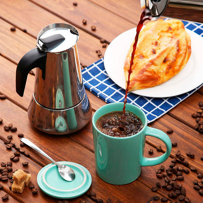 Cafetera Italiana De Acero Inoxidable  9 Tazas Inducción